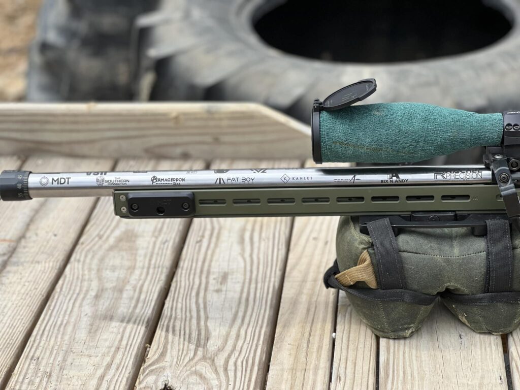 Laser engraved logos on rifle barrels