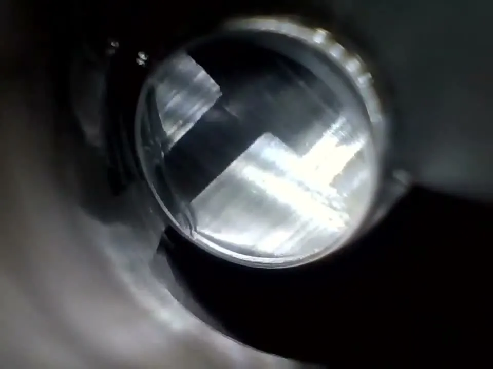 Borescope view inside a freshly cut chamber