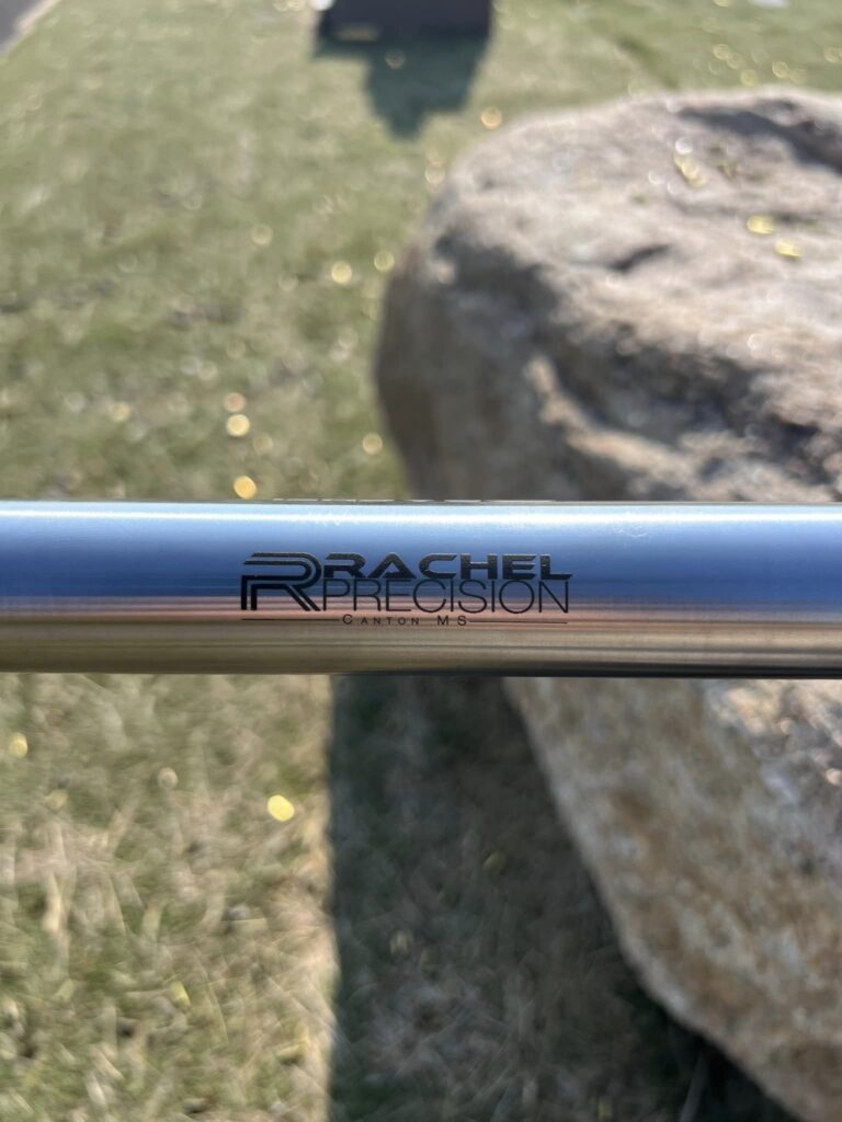Laser engraving on a rifle barrel at Rachel Precision