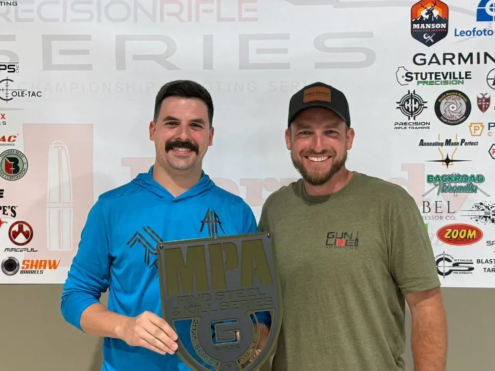 Jacob St. Amant with a match plaque at a Precision Rifle Series match