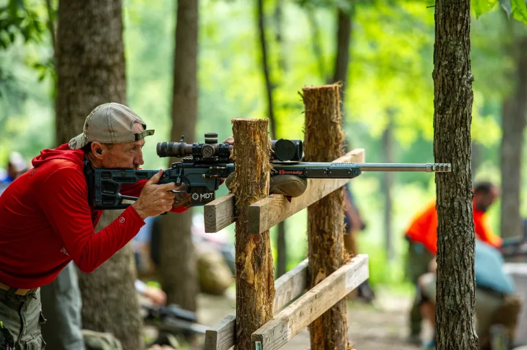 John Boyken shooting his Rachel Precision rifle off a barricade at a match