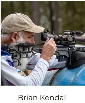 Brian Kendall behind his rifle at a match